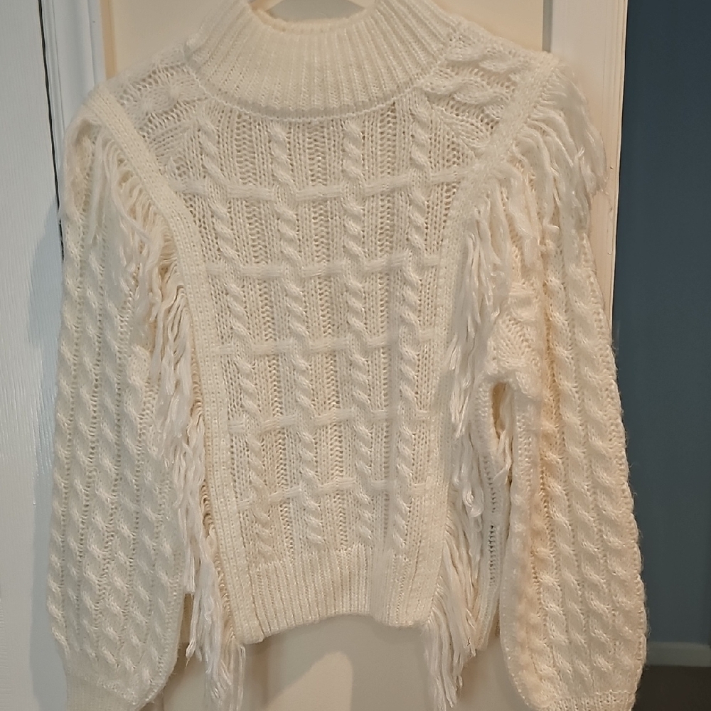 Altar'd State Cream Cable Knit Sweater